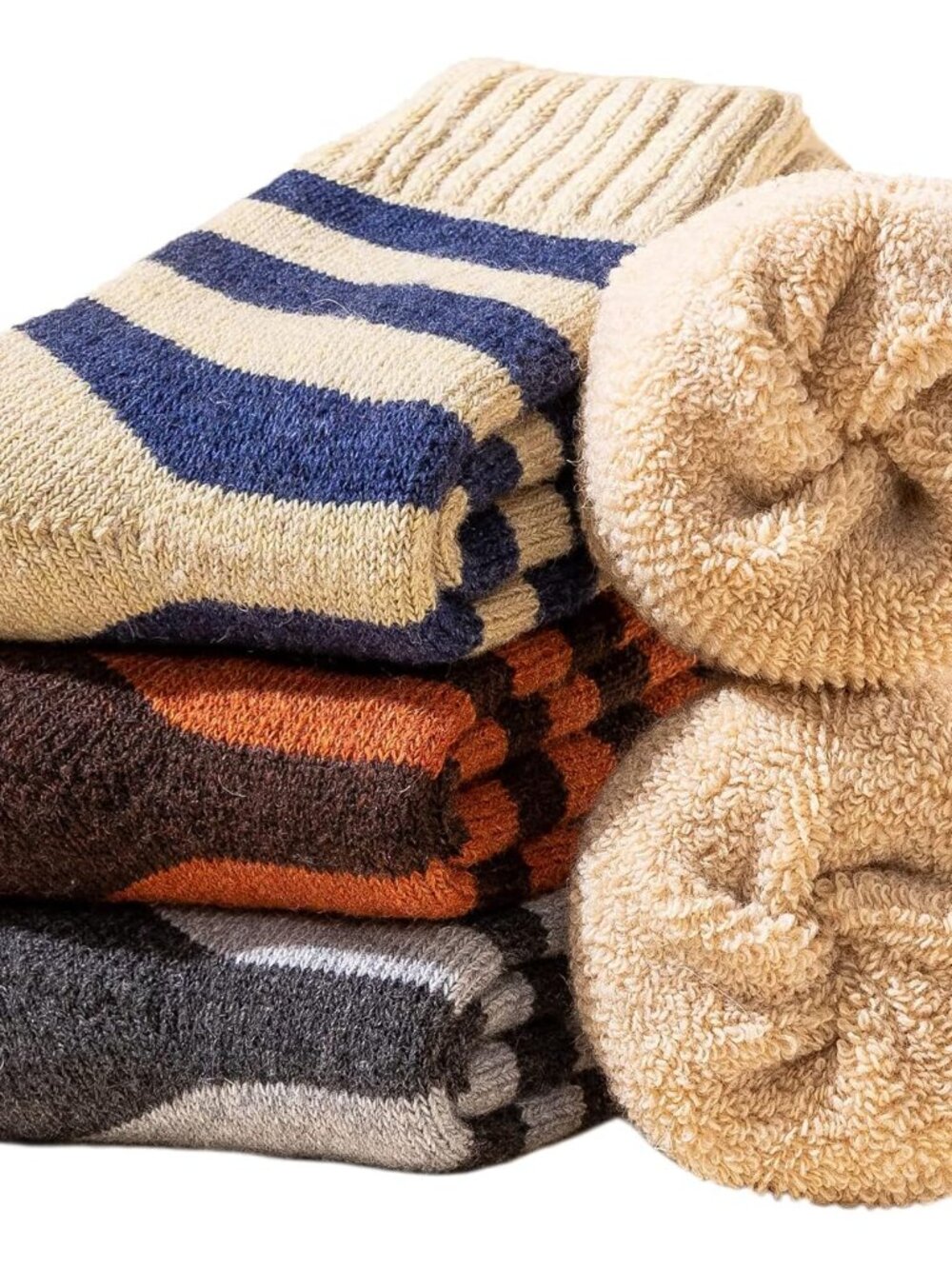 3Pack Mens Super Thick Wool Warm Socks - Soft Comfort Casual Crew Winter Socks